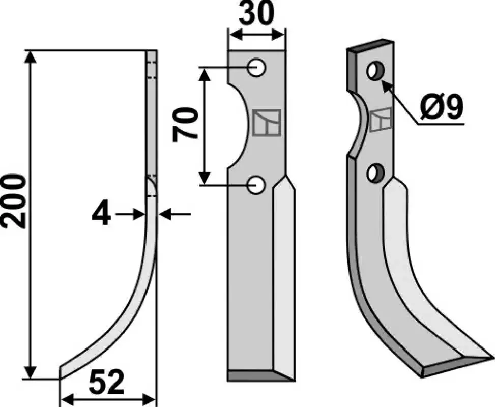 Fräsmesser 200x30mm, links